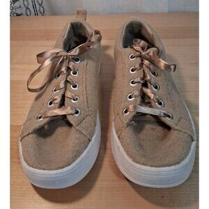 Cozy Wool Ribbon Lace Sneakers Taupe Women’s US 7 EU 38 Giesswein